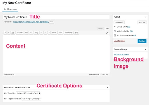 comment créer un certificat de cours LearnDash