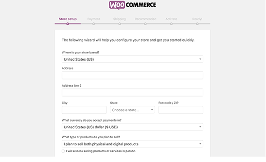 настройки магазина woocommerce