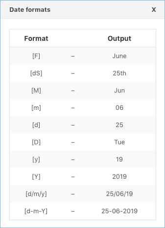 Formatos de data