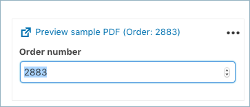 ดูตัวอย่างใบแจ้งหนี้ WooCommerce โดยป้อนหมายเลขคำสั่งซื้อที่เกี่ยวข้อง