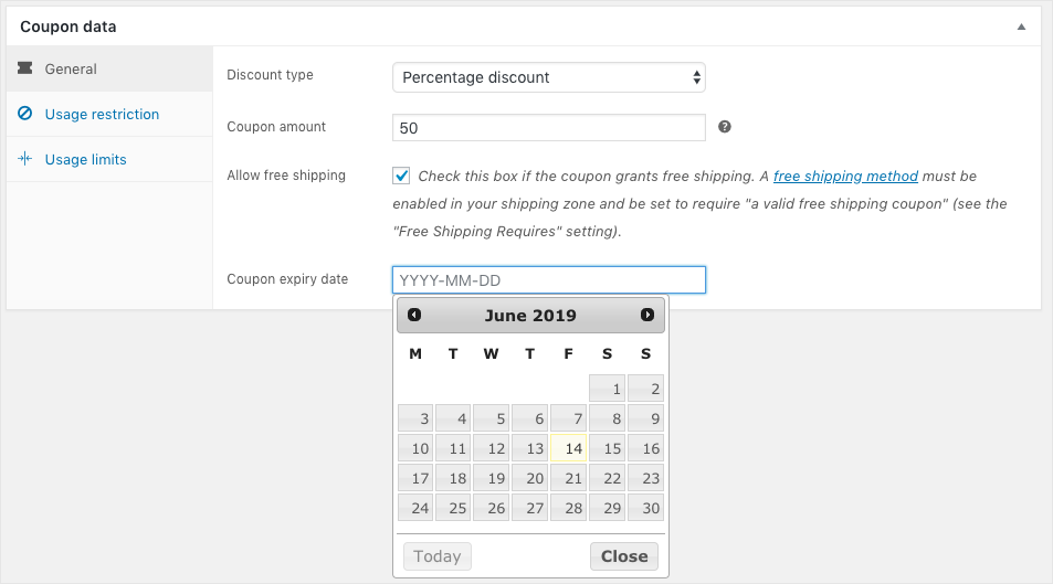 Coupon WooCommerce - Expiration du coupon