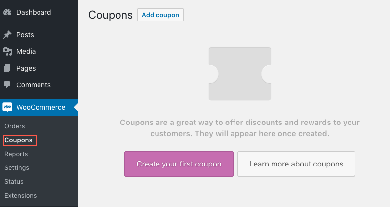 WooCommerce Coupon-Erstellen Sie den ersten Coupon