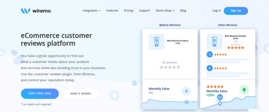 Plug-in de avaliações de comércio eletrônico Wiremo