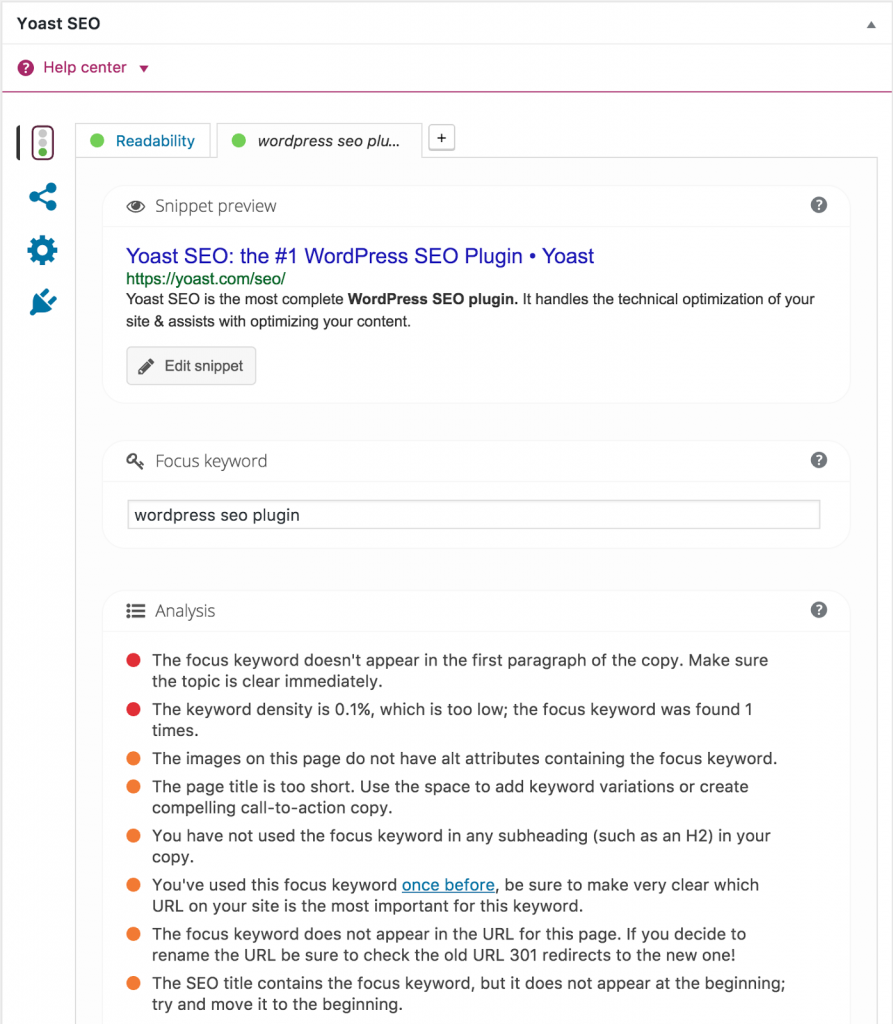 Yoast SEO-Plugin zur Optimierung der Website für SEO