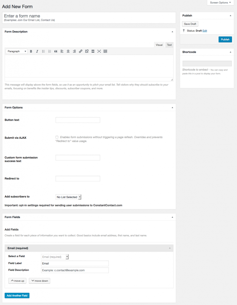 Ständiges Kontakt-Plugin zum Erstellen von Formularen