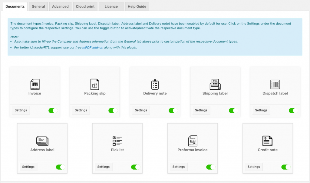 Facturas y albaranes de WooCommerce