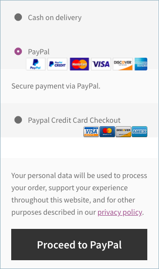 Pagamento PayPal no checkout