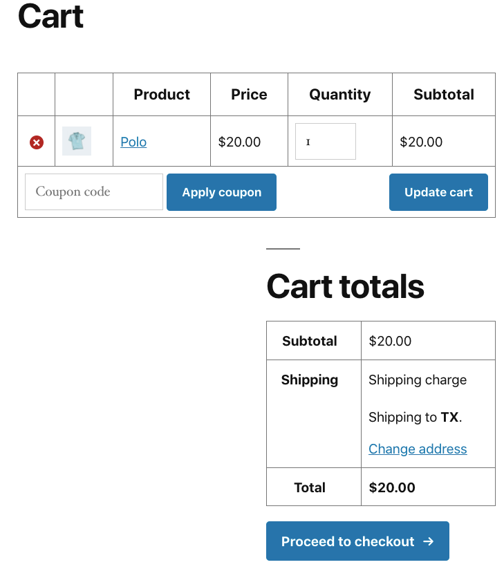 Total do carrinho com taxa de envio zero