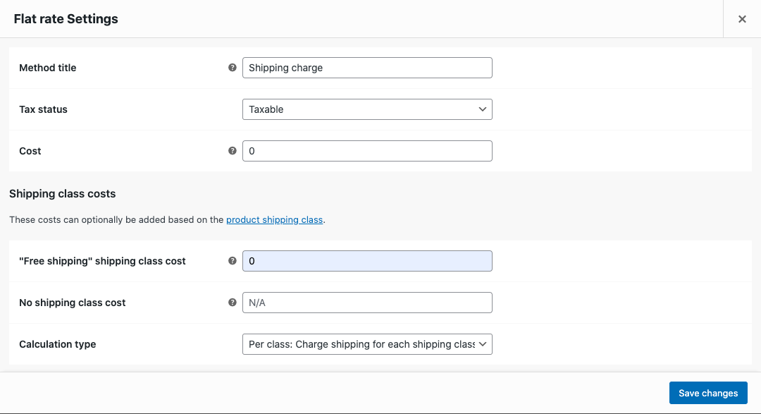 Configura le impostazioni di spedizione forfettarie