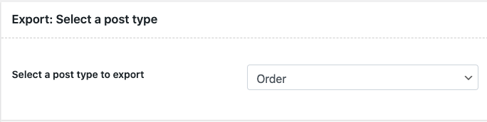 Wählen Sie einen Beitragstyp aus, um Bestellungen zu exportieren