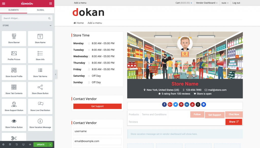 build an eCommerce marketplace with Dokan and Elementor