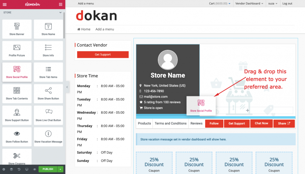 build an eCommerce marketplace with Dokan and Elementor