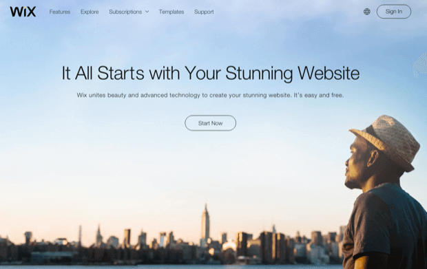 wix - free website building software