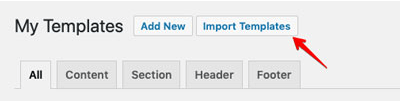 import template:elementor wordpress