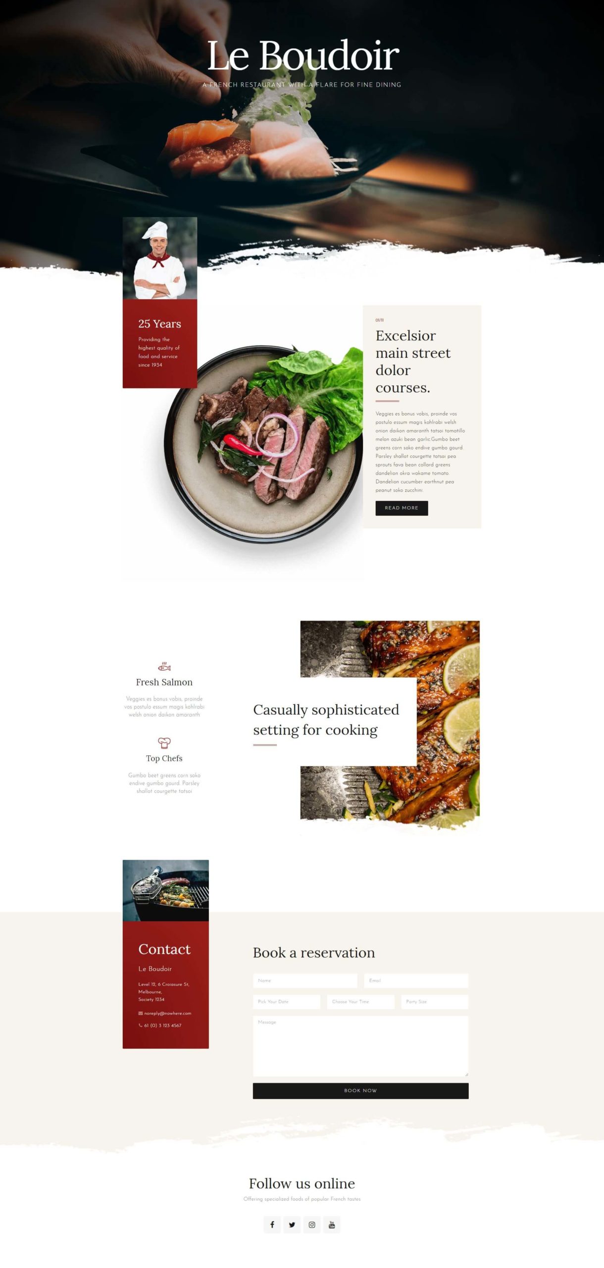 Restaurant Homepage Elementor pro templates