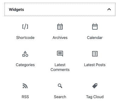 widgets blocks