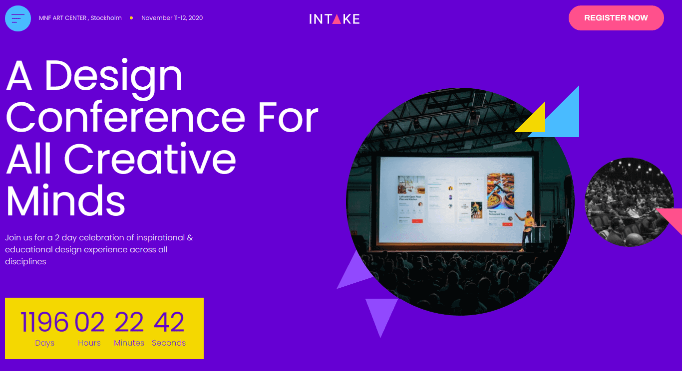 Design Conference (Events & Entertainment Landing Page Templates)