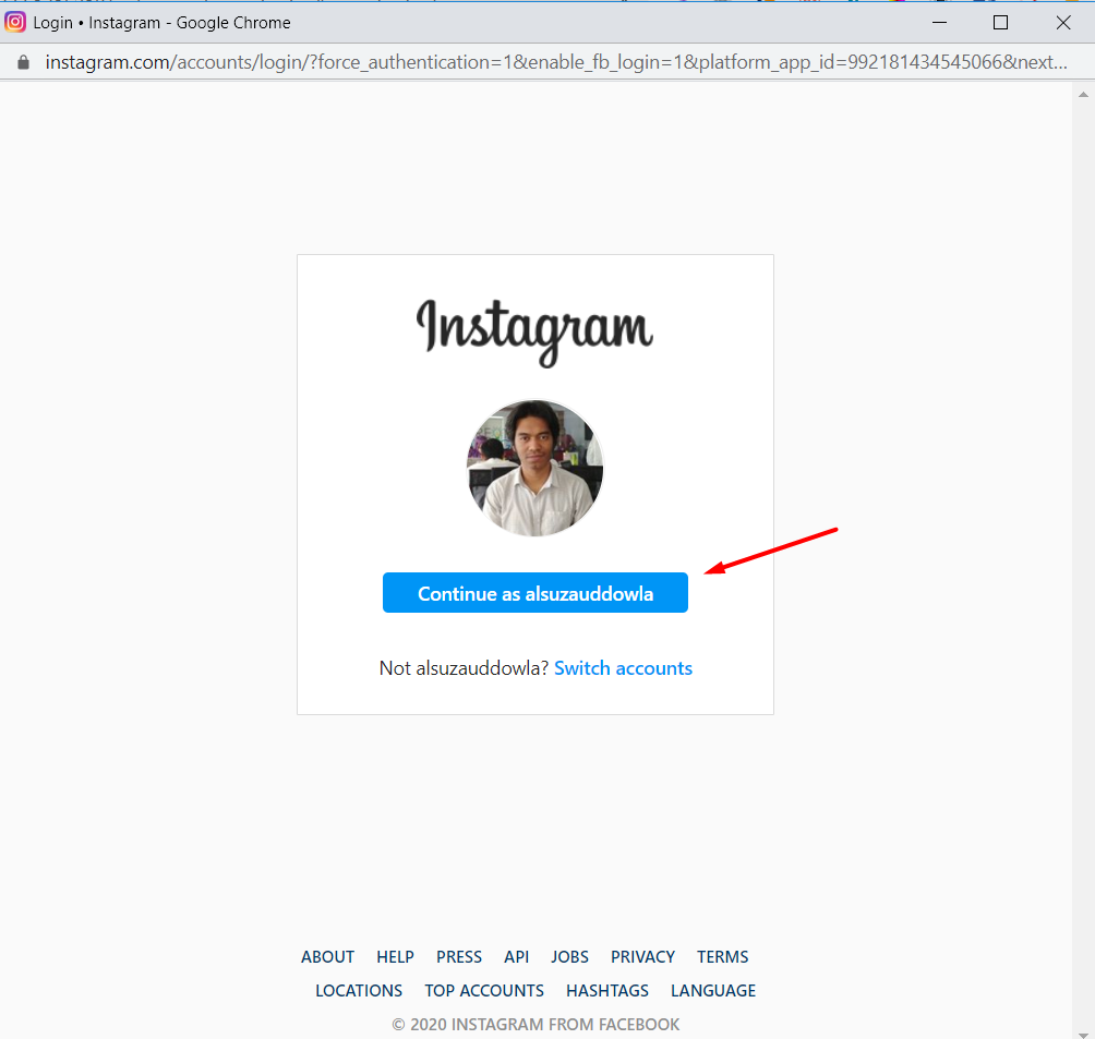 Instagram access token