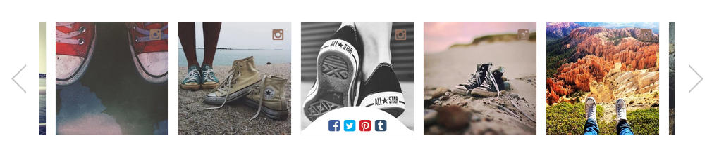 Instagram'dan alınan çeşitli Converse fotoğraflarından oluşan bir şerit, her ürün sayfasında görüntülenir.