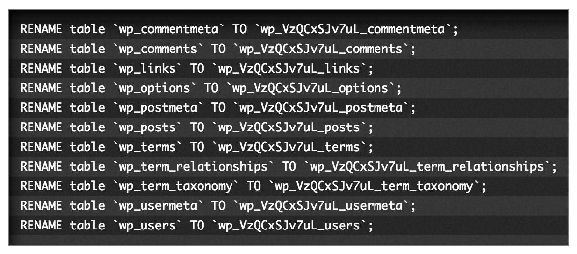 Con un SQL bien ubicado, puede cambiar el nombre de los prefijos de su tabla y agregar otra capa de seguridad a su instalación de WordPress. (Crédito de la imagen: cavando en WP)