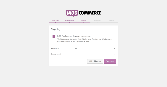 Onboarding WooCommerce - opțiuni de livrare