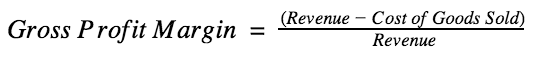 Margine di profitto lordo = (ricavi - costo della merce venduta) entrate