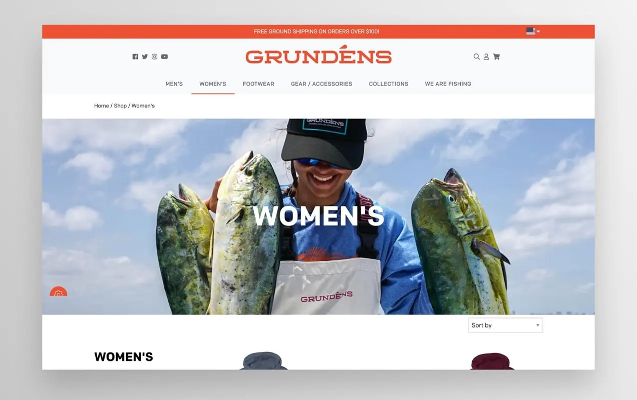 Grunden 在其网站上的类别页面