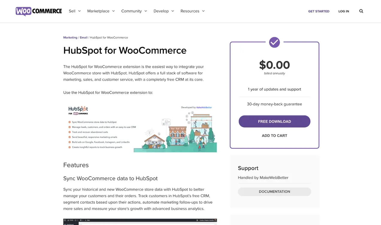 用于 WooCommerce 扩展的 HubSpot