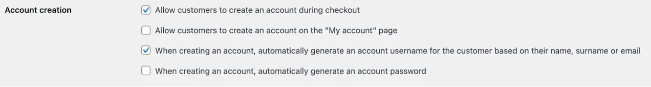 การตั้งค่าการสร้างบัญชีใน WooCommerce