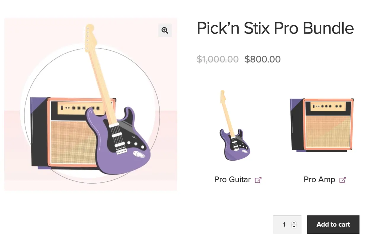 paquete de productos para guitarra y amplificador