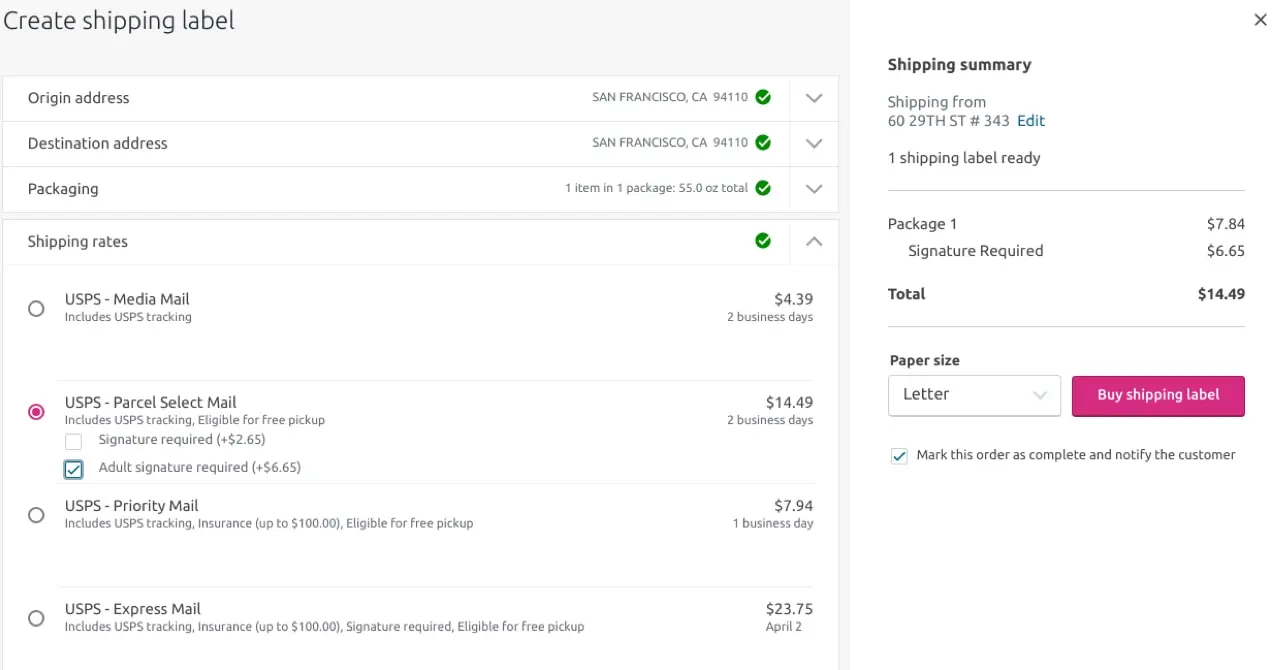 เลือกอัตราค่าจัดส่งด้วย WooCommerce Shipping