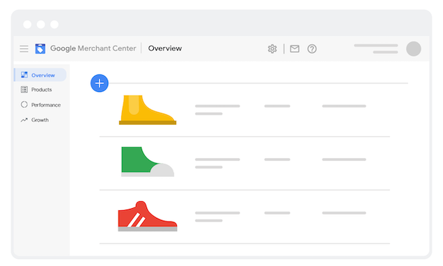 Ilustrasi sepatu yang terdaftar di Google Merchant Center