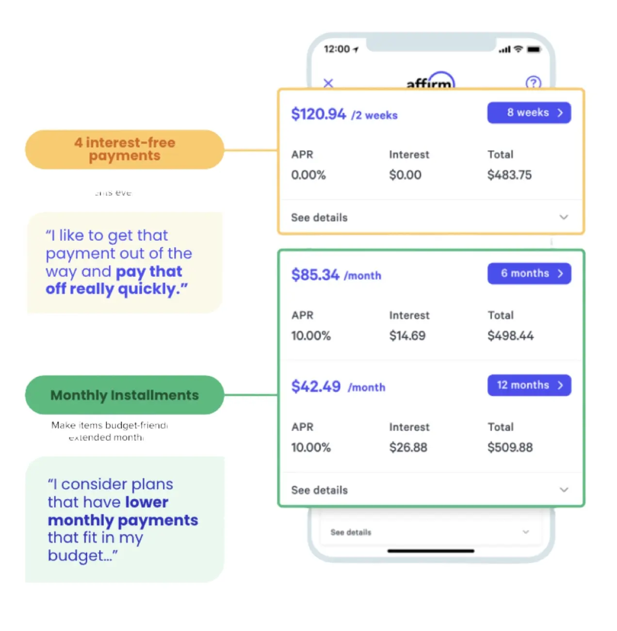 processo de checkout com Affirm