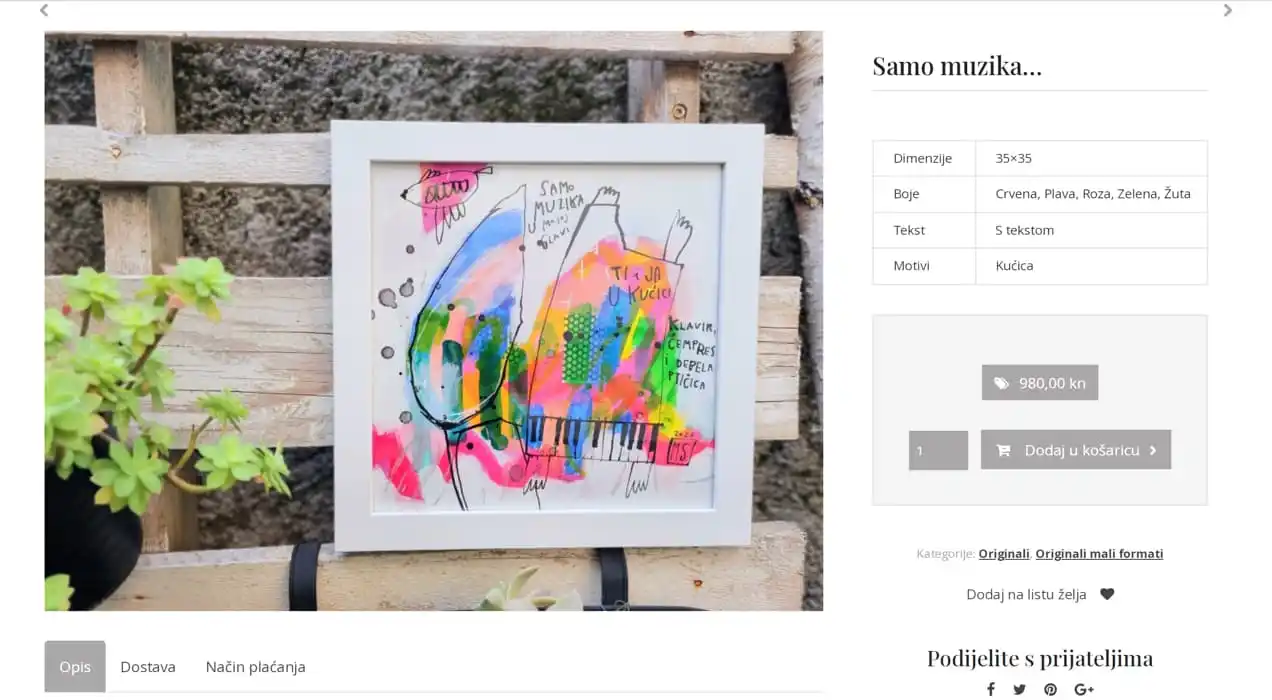 obra de arte a la venta en una tienda WooCommerce