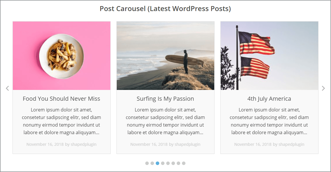 Demo post carusel
