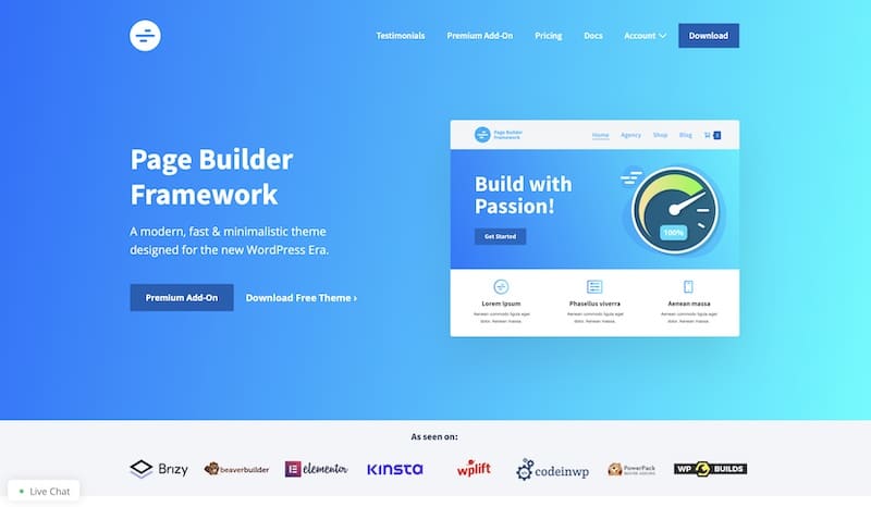 PageBuilder Framework - أفضل ثيمات WordPress للمصورين