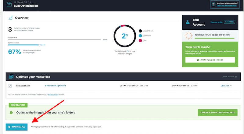 Resimlerinizi toplu olarak optimize etme - Kaynak: Imagify