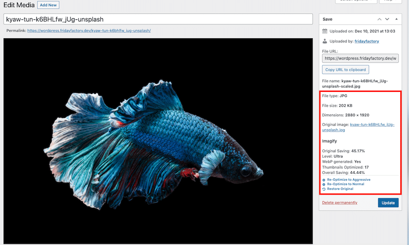 Imagifyによる最適化