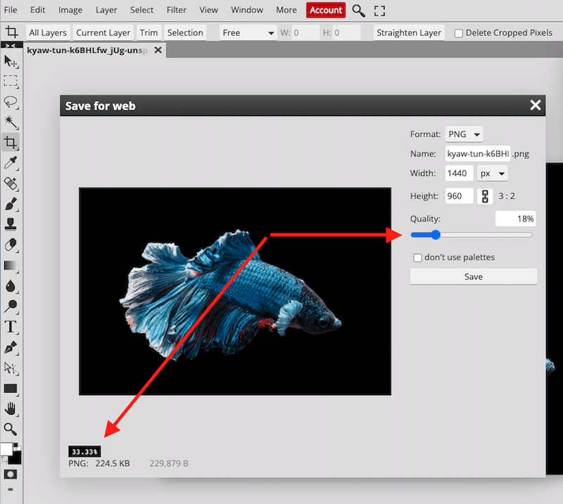 Photopea로 이미지 최적화 - 출처: Photopea