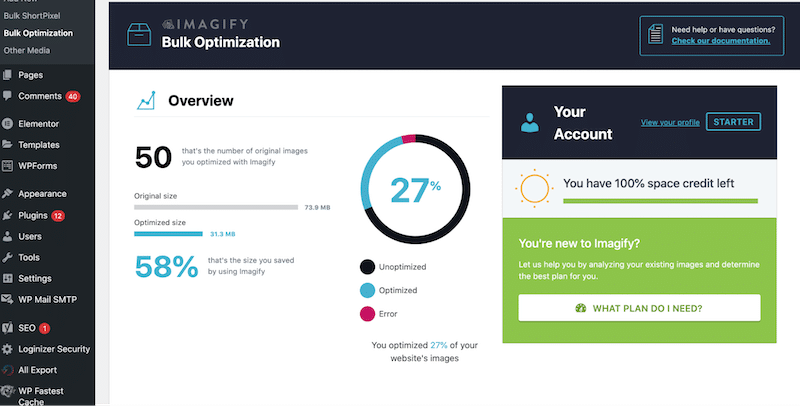 Función de optimización masiva - Fuente: Imagify