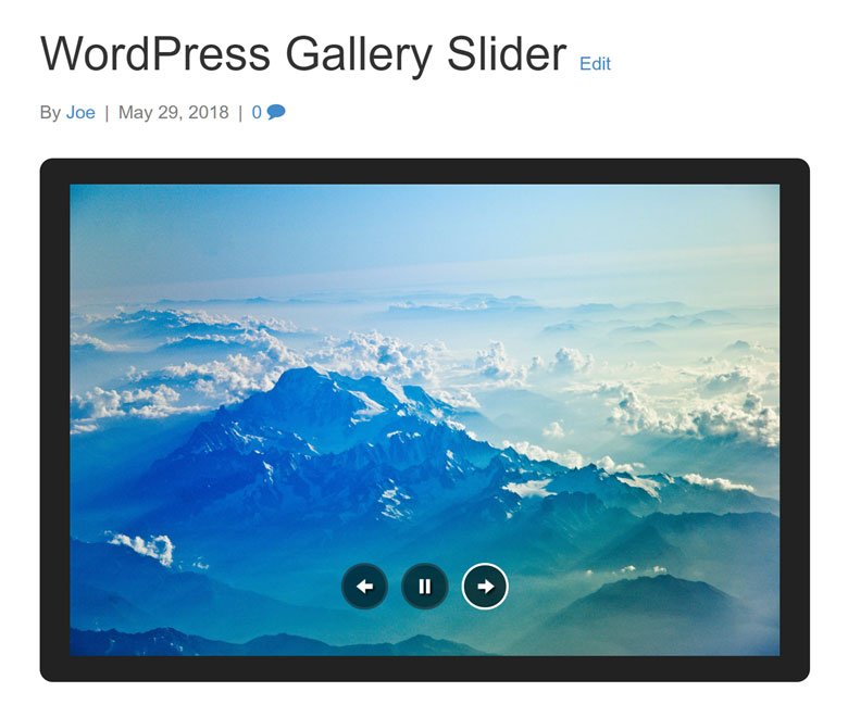 Pratinjau Jetpack Slider Galeri WordPress