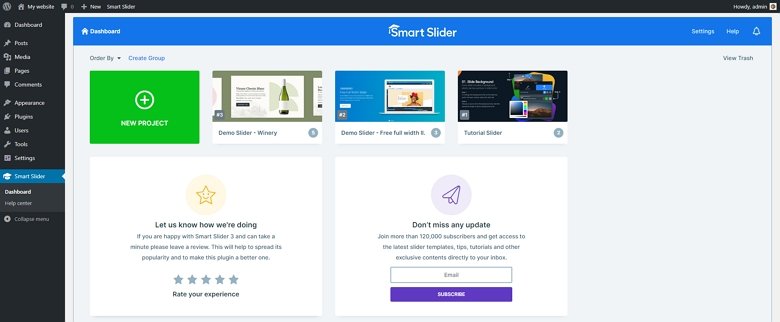 Smart Slider 3 Dashboard