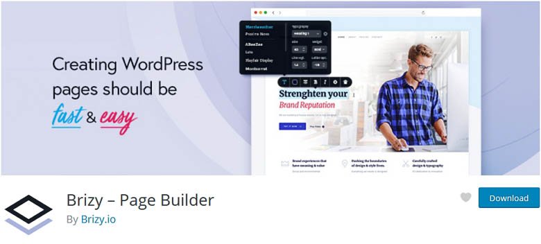 Brizy – eines der besten kostenlosen WordPress Page Builder Plugins