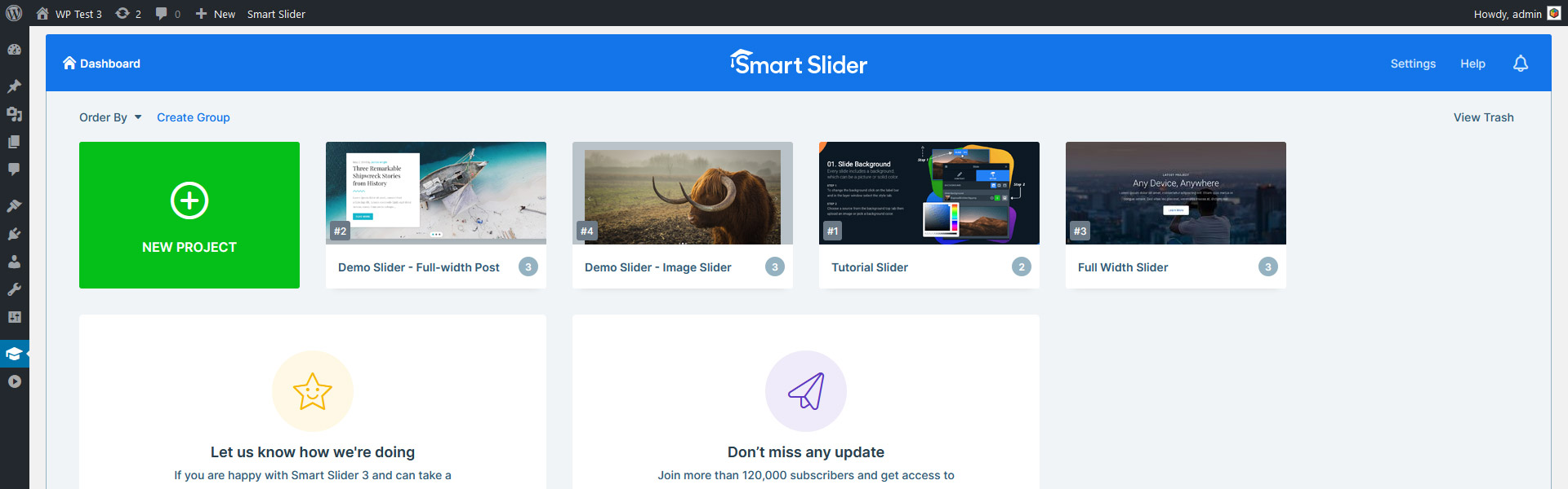 Interfața Smart Slider, cel mai bun plugin WordPress slider