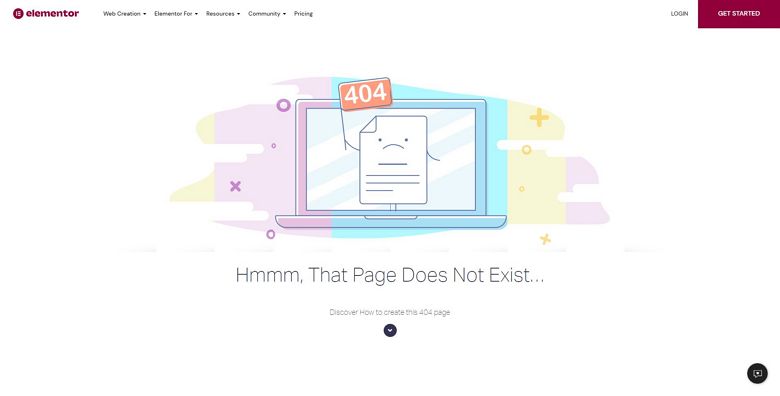 Elementor WordPress 404 halaman