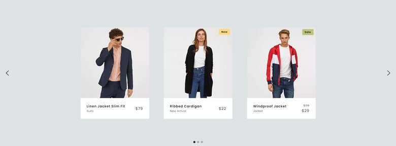 Exemplo de carrossel de produtos para WooCommerce