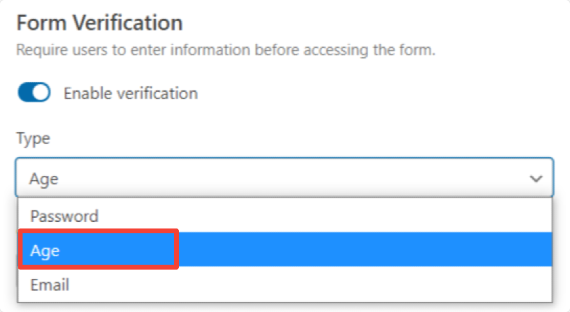 функция проверки возраста wpforms