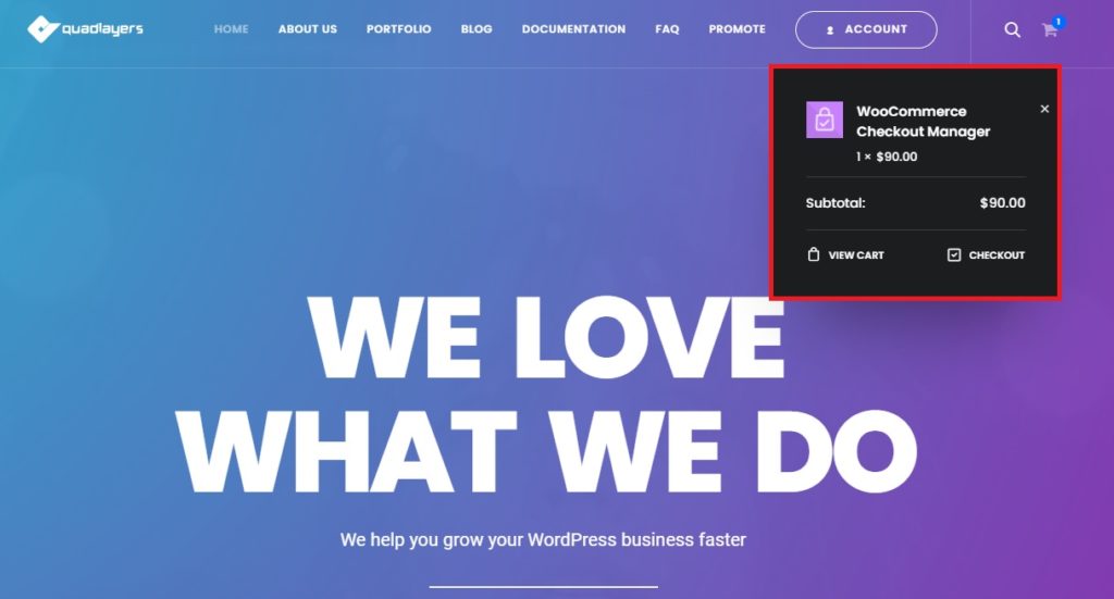 создать четырехслойную мини-корзину woocommerce