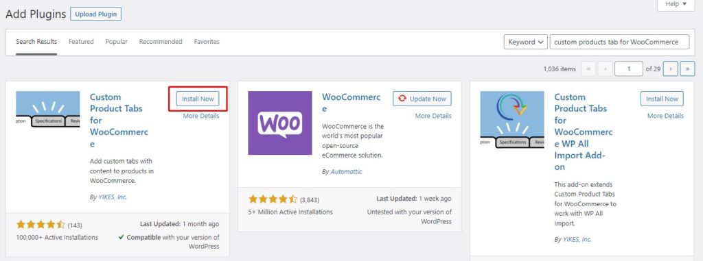 为 WooCommerce 插件安装自定义产品选项卡