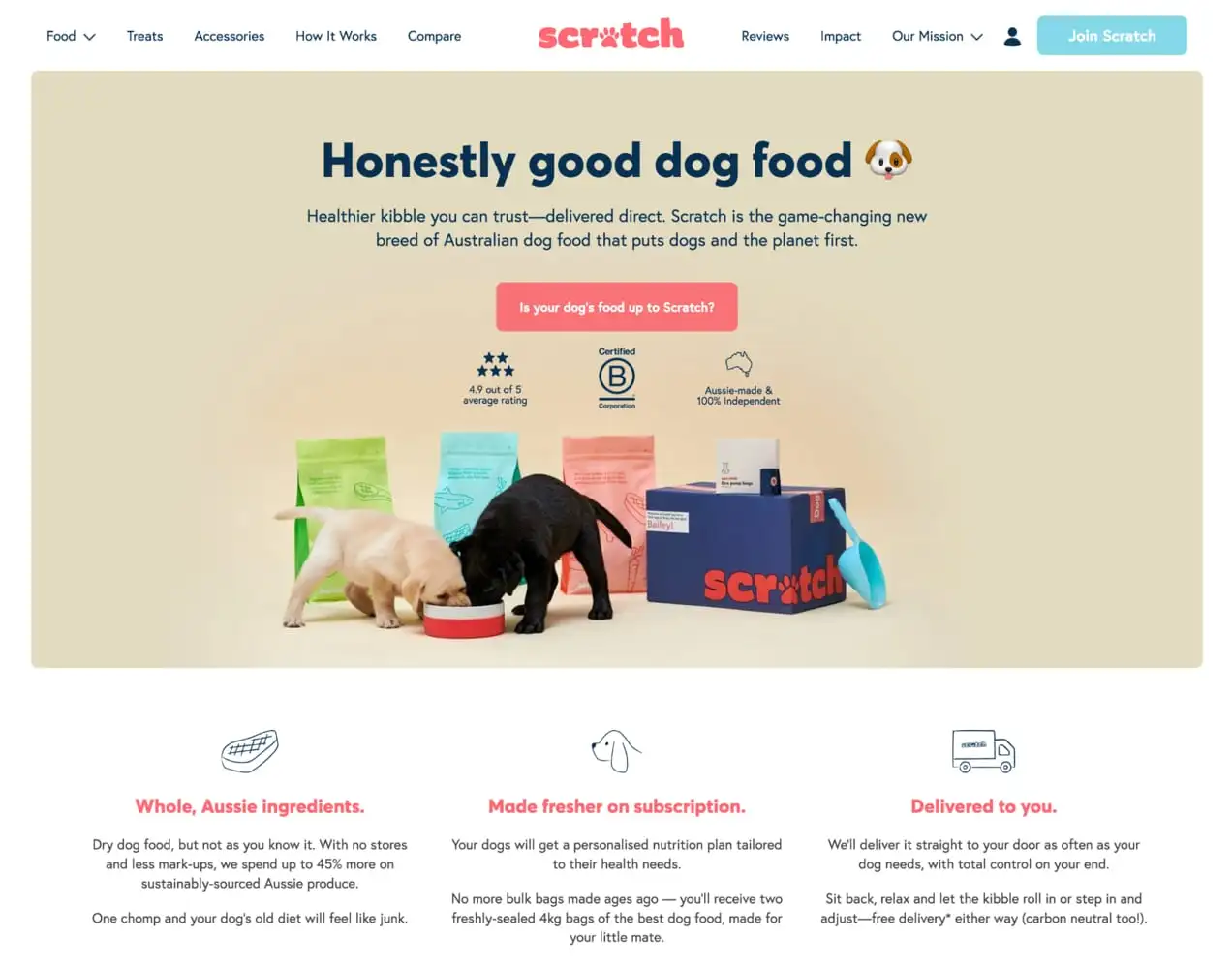 Penggunaan font Scratch Pet Foods